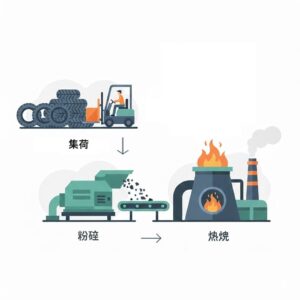 使用後のゴム加熱焼却までの工程